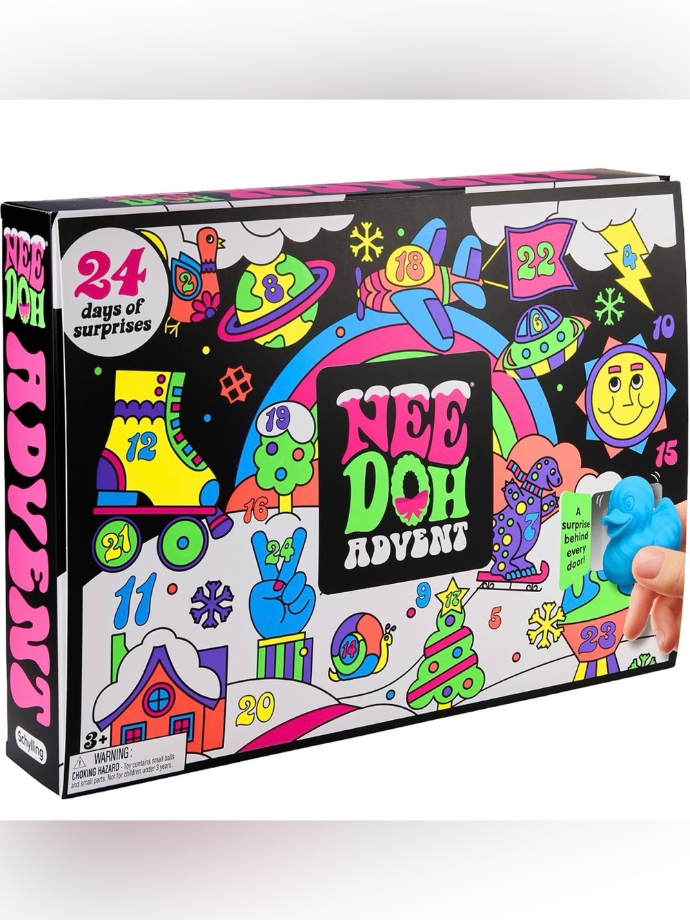 NeeDoh Advent Calendar - Black with Neon Accents